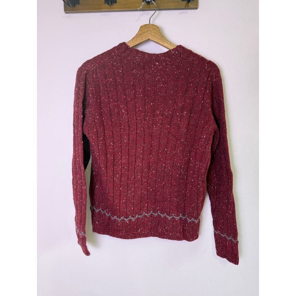 Woolrich Ruby Heather Knit Sweater Womens Medium Speckled Henley Pullover - Picture 4 of 5